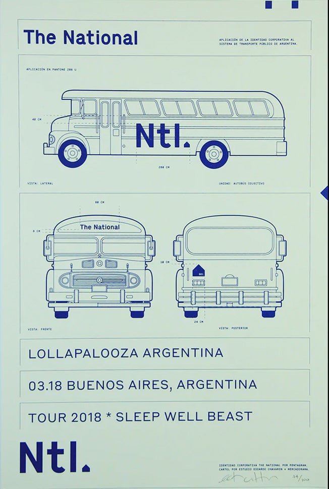 The National Argentina 2018 Edoardo Chavarin Gig Poster